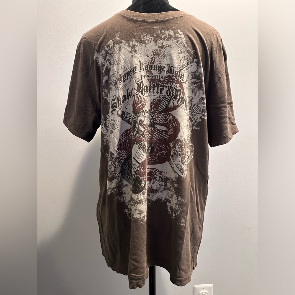 Lucky Brand Original “Shake Rattle & Roll” Graphic TShirt Large Brown/Dark grey